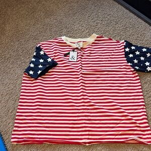 Red and Blue Striped Shirt